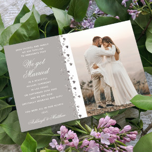 We hebben gehuwde glitter Heart Foto Elopement Whi Kaart