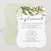 We hebben gehuwde Greenery Wedding Elopement Kaart (Voorkant / Achterkant)