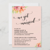 We hebben gehuwde harten Script Blush Florals Kaart (Voorkant)