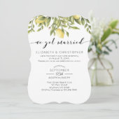 We hebben gehuwde Lemons Greenery Wedding Elopemen Kaart (Staand voorkant)