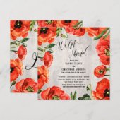 We hebben gehuwde rode papavers op alleen hout kaart (Voorkant / Achterkant)