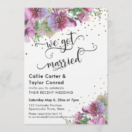 We hebben gehuwde Typografie Wildflower Gold Confe Kaart