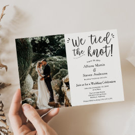 We hebben geknoopt met foto bruiloftsreceptie kaart