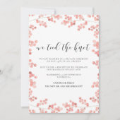 We hebben geknoopt Roze bloemige trouwkaart Kaart (Voorkant)