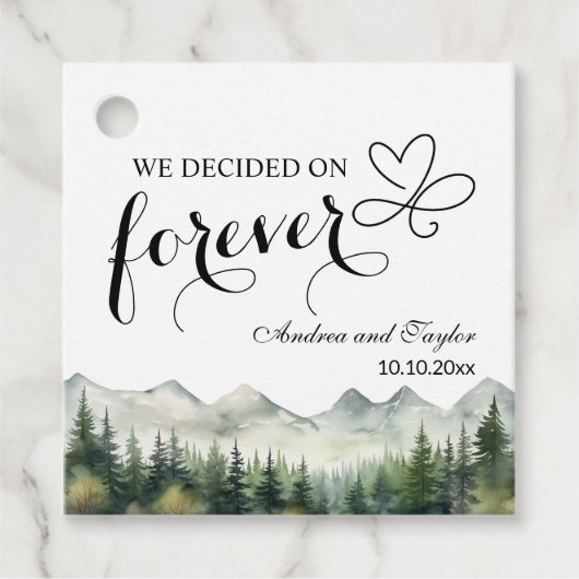 We hebben gekozen voor Forever Elegant Wedding Bedankjes Labels (Voorkant)