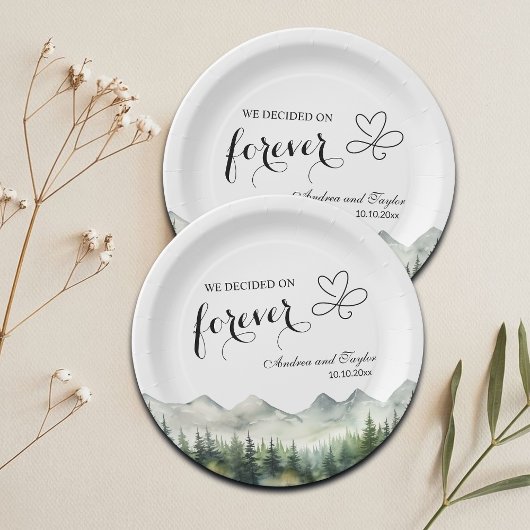 We hebben gekozen voor Forever Elegant Wedding Papieren Bordje