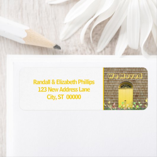 We hebben gele bloemen gemaakt. Dubbele deuren Etiket (Insitu)