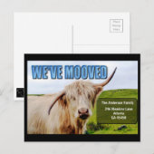 We hebben gemoffeld | Wonky Koe Moving Announcment Briefkaart (Voorkant / Achterkant)