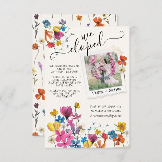 We hebben geperste bloemen Boho aankondiging (Voorkant / Achterkant)