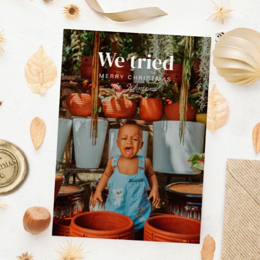 We hebben geprobeerd Grappige Kerstmis vakantie fo Kaart