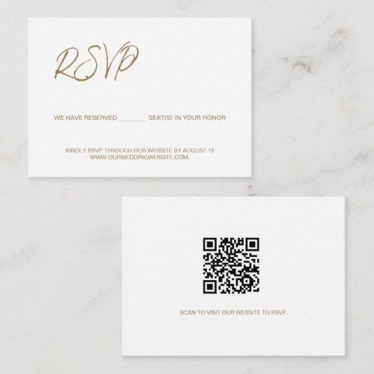 We hebben gereserveerde stoelen Aangepaste QR CODE Informatiekaartje (Voorkant / Achterkant)