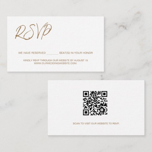 We hebben gereserveerde zitplaatsen Aangepaste QR Informatiekaartje (Voorkant / Achterkant)