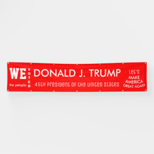We hebben gestemd over Trump 45e POTUS 2016 Spandoek