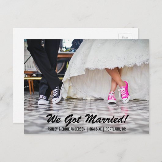 We hebben getrouwd Elopement aankondiging Briefkaa (Voorkant / Achterkant)