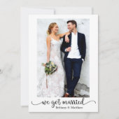 We hebben getrouwd hart kalligrafie foto bruiloft aankondiging (Voorkant)