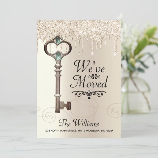 We hebben Glitter Change of Address verplaatst met Aankondiging (Staand voorkant)