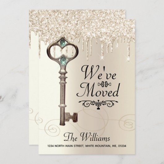 We hebben Glitter Change of Address verplaatst met Aankondiging (Voorkant / Achterkant)