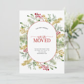 We hebben 'Gold Winter Moving Announcement' verpla Feestdagenkaart (Staand voorkant)