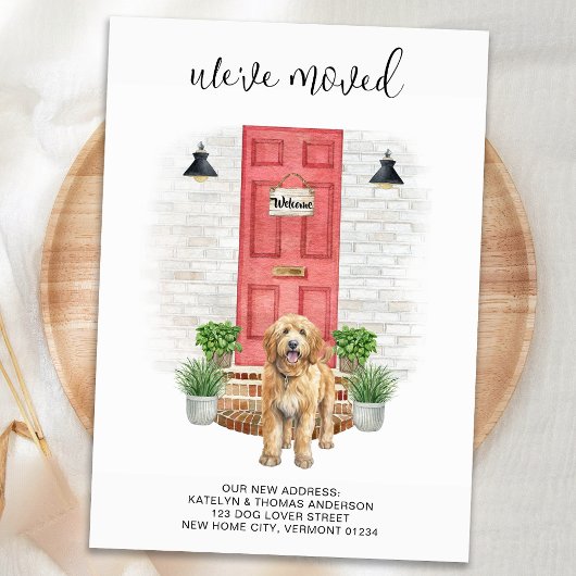 We hebben Golden Doodle Red Door Dog verhuisd Aankondiging