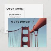 We hebben Golden Gate Bridge California verhuisd Aankondigingskaart (Voorkant / Achterkant)