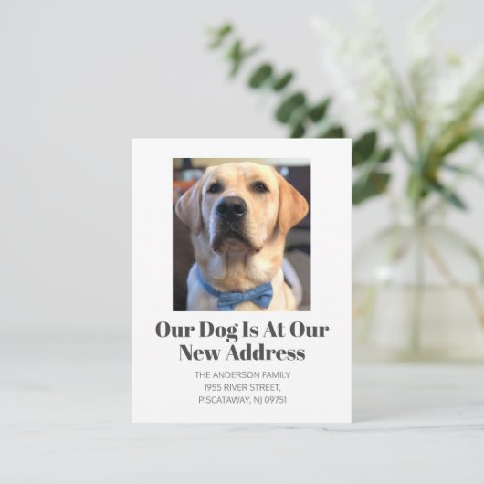 We hebben Golden Retriever Pet Dog Name Moving Aankondiging (Staand voorkant)