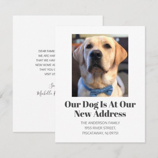 We hebben Golden Retriever Pet Dog Name Moving Aankondiging (Voorkant / Achterkant)