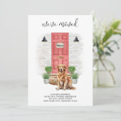 We hebben Golden Retriever Red Door Dog verhuisd Aankondiging (Staand voorkant)