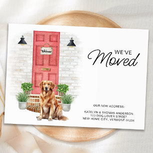 We hebben Golden Retriever Red Door Dog verhuisd Aankondiging