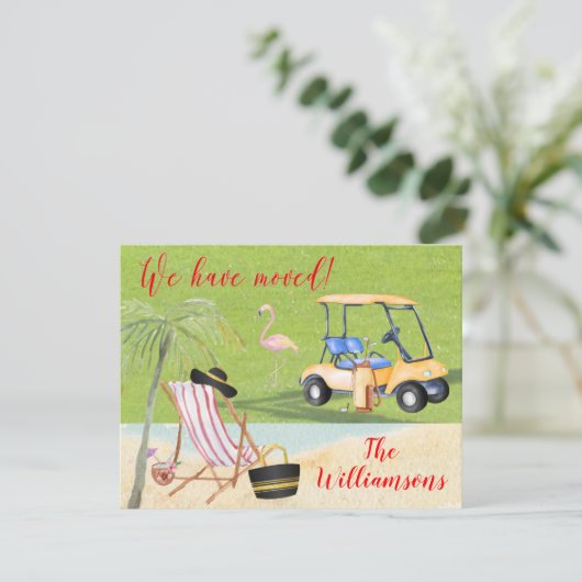 We hebben Golf Beach Budget FLAT-beweging verplaat Aankondiging (Staand voorkant)