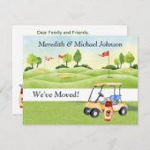 We hebben Golf Cart Greens Budget Move verplaatst Aankondiging (Voorkant / Achterkant)