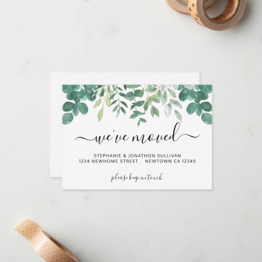 We hebben Greenery Announcement Kaart verplaatst Notitiekaartje (Voorkant / Achterkant in situ)