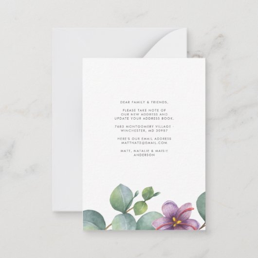 We hebben Greenery Eucalyptus Change of Address ve Notitiekaartje (Achterkant)