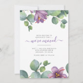 We hebben Greenery Eucalyptus Floral Moving Aankondiging (Voorkant)