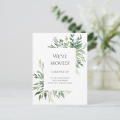 We hebben Greenery Moving Announcement verplaatst Briefkaart (Staand voorkant)