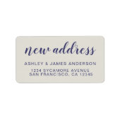 We hebben Grijs Nieuw Adres verplaatst Etiket (Voorkant)