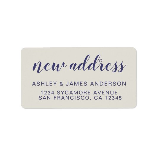 We hebben Grijs Nieuw Adres verplaatst Etiket (Voorkant)