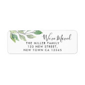 We hebben groen retouradres verplaatst etiket (Voorkant)