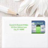 We hebben groene dubbele deuren verplaatst etiket (Insitu)