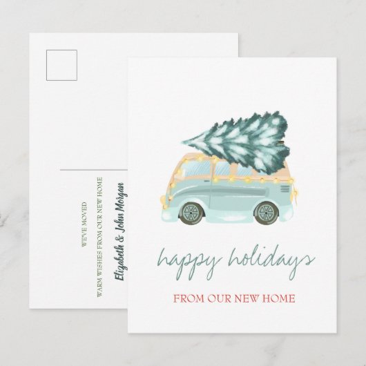 We hebben groene vrachtwagenwervels, vakantie aankondigingskaart (Voorkant / Achterkant)