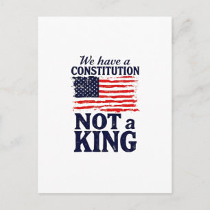We Hebben Grondwet Niet Een Koning USA Pro Democra Aankondigingskaart