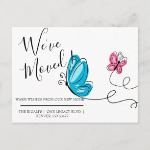 We hebben hand getekende vlinder verplaatst briefkaart