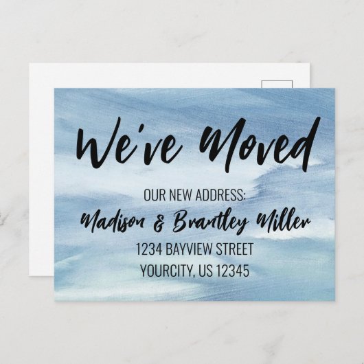 We hebben Handgeschreven Calligrafie Nieuw Adres P Briefkaart (Voorkant / Achterkant)