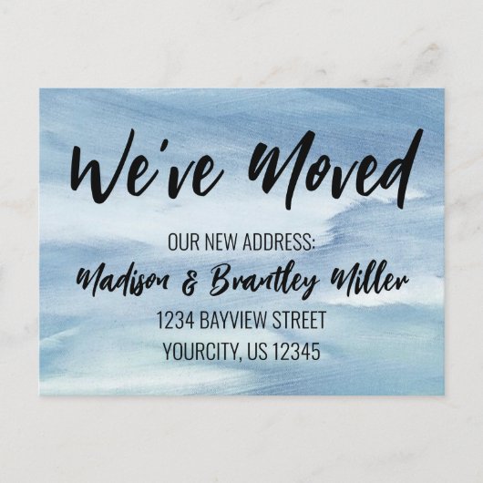 We hebben Handgeschreven Calligrafie Nieuw Adres P Briefkaart (Voorkant)