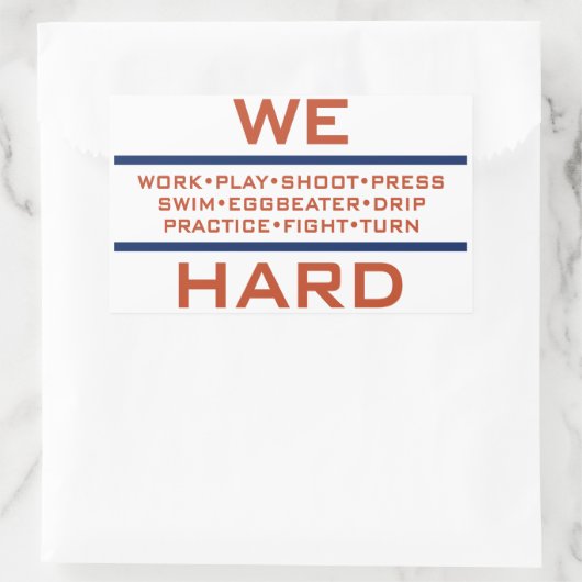 We hebben hard gewerkt rechthoekige sticker (Tas)