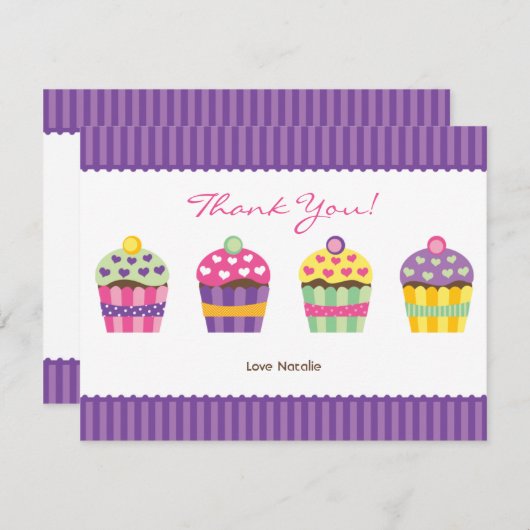 We hebben 'hartslag' Cupcakes Note Card Notitiekaartje (Voorkant / Achterkant)