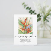 We hebben Heliconia Floral Script verplaatst Aankondiging (Staand voorkant)
