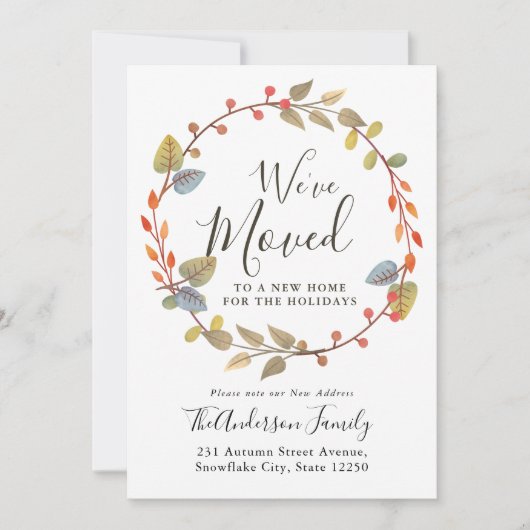 We hebben Herfst herfst Wreath Holiday Moving Aankondiging (Voorkant)