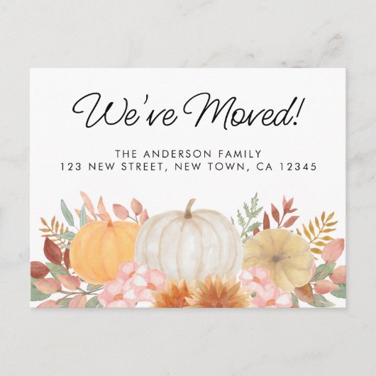 We hebben Herfst verhuisd Aankondiging Briefkaart (Voorkant)