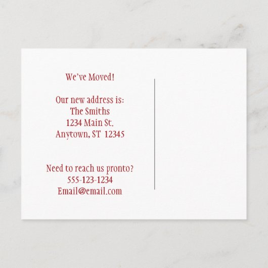 We hebben het adres gewijzigd aankondigingskaart (Achterkant)