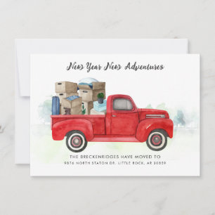 We hebben het Adres Red Truck Moving Announcement